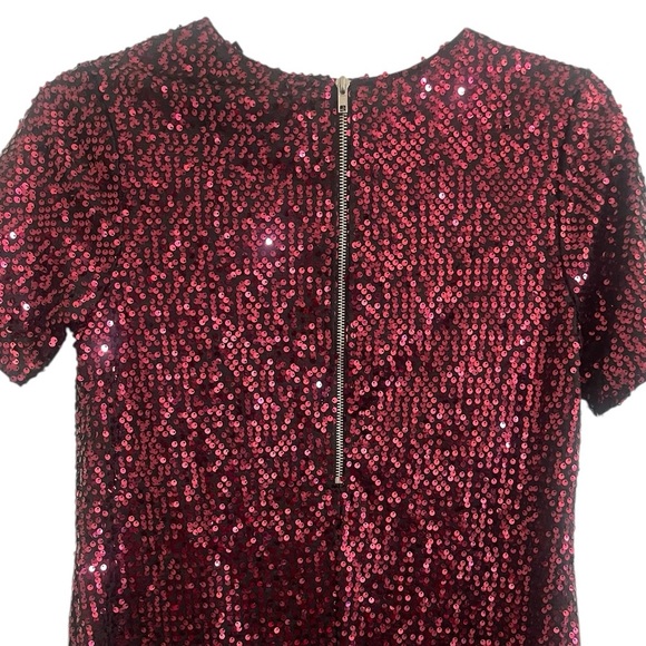 Motel 636 Sally Mae Burgundy Sequined Mini Dress Size Medium - Picture 5 of 10